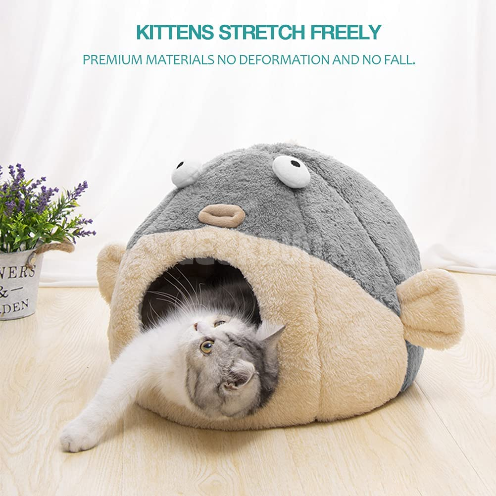 Soft Warm Cat Cave with Washable Cushioned Pillow GRDDC-12