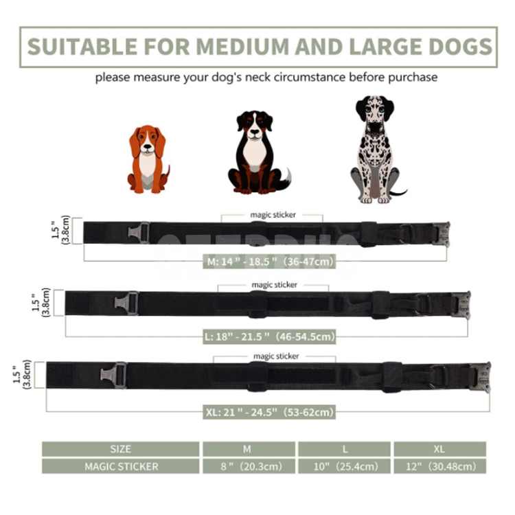 Adjustable Outdoor Military Tactical Dog Collar GRDHC-3