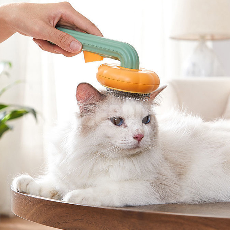 Self-Cleaning Pet Pumpkin Grooming Comb Brush GRDGT-4