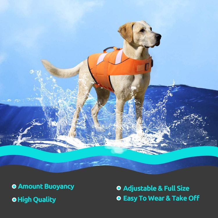 Water Safety Dog Life Jacket Vest with Rescue Handle GRDAJ-1