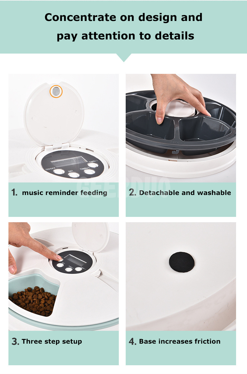 6 Meal Automatic Pet Feeder-Dry Cat Food Dispenser (5)