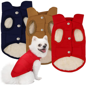 Waterproof Windproof Small Dog Vest 2 Layers Fleece Lined Warm Dog Sweaters , GRDAC-11