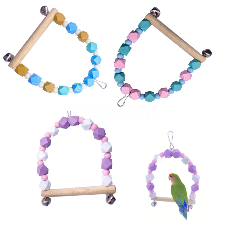 Wholesale Wooden Parrot Hanging Stand Stick chew Toy -GRDOP-5