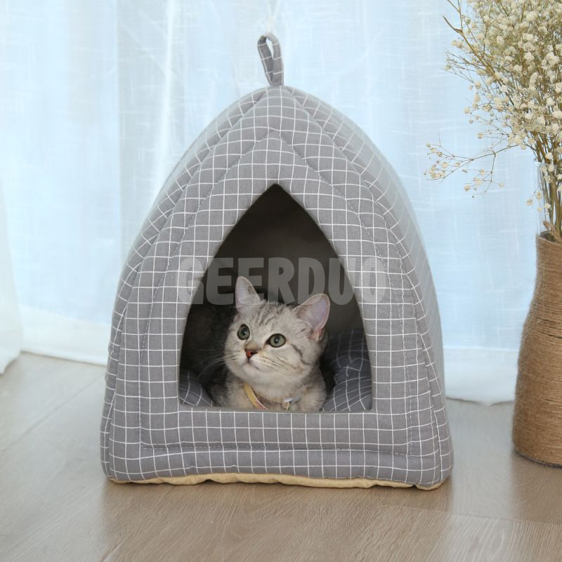 Self-Warming Triangle Cat Bed Tent House GRDDC-8