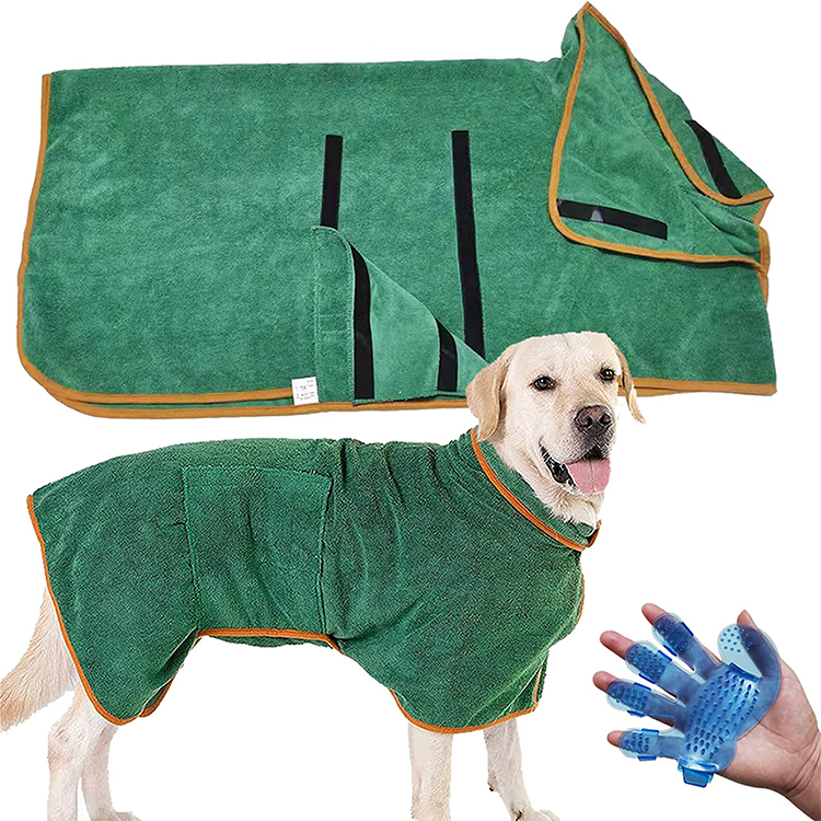 Dog Fast Dring Coat Towel Bathrobe Super Absorbent GRDGB-4