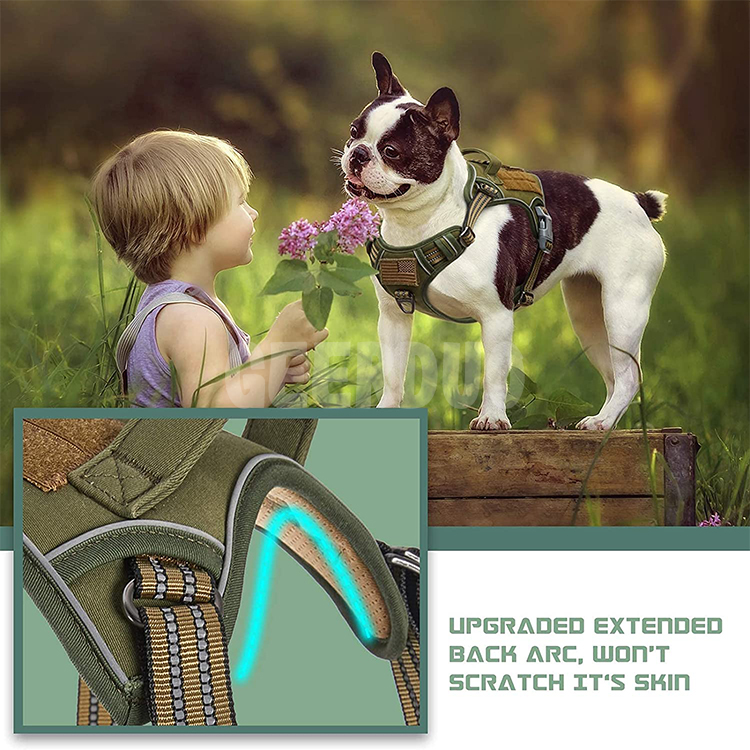 Tactical Dog Harness Fit Smart Reflective Pet Walking Harness GRDHH-17