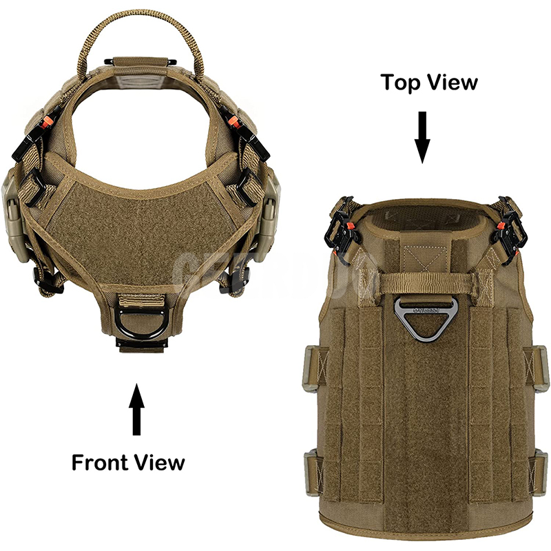 Tactical Outdoor Dogs Harness Hook and Loop Panels Walking Training Work Dog Vest GRDHH-18