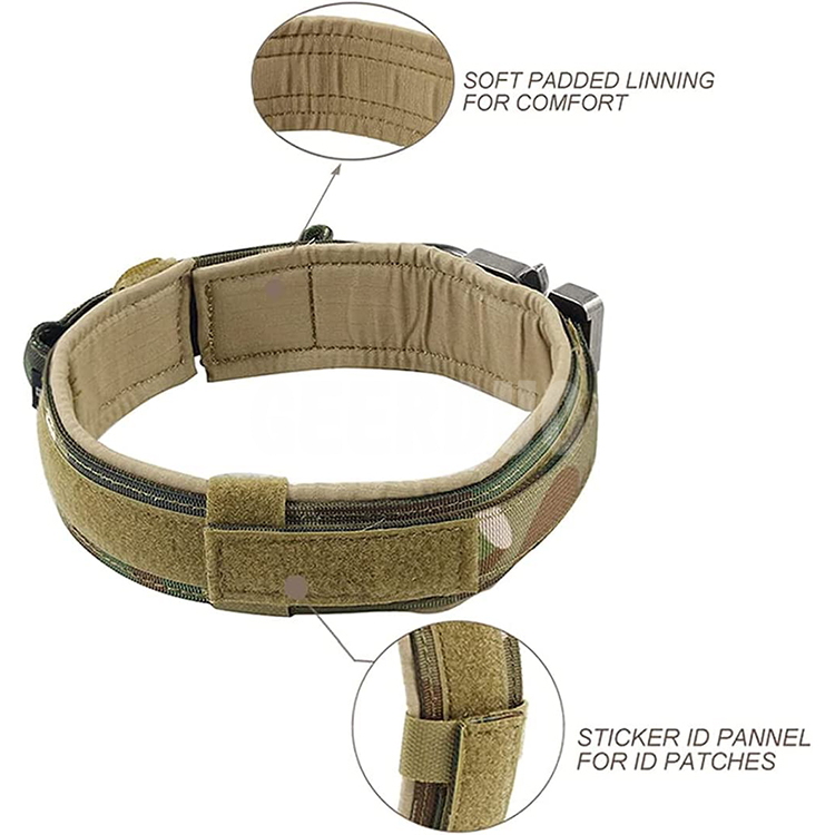 Tactical Dog Collar, Premium Nylon Adjustable Dog Collars with Handle GRDHC-17