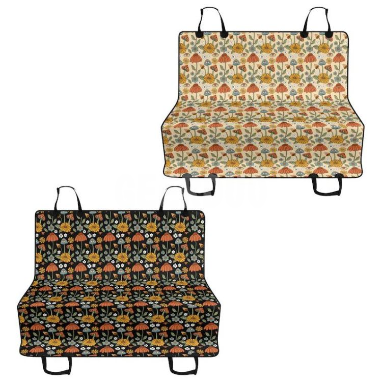 Floral Dog Seat Cover for Car Vehicle, Cottage core Backseat HammockGRDSB-15