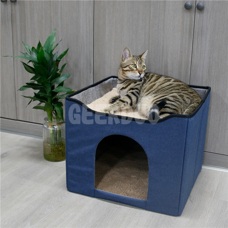 Cat Bed for Indoor Cats Large Cat Cave for Pet Cat House GRDDC-6