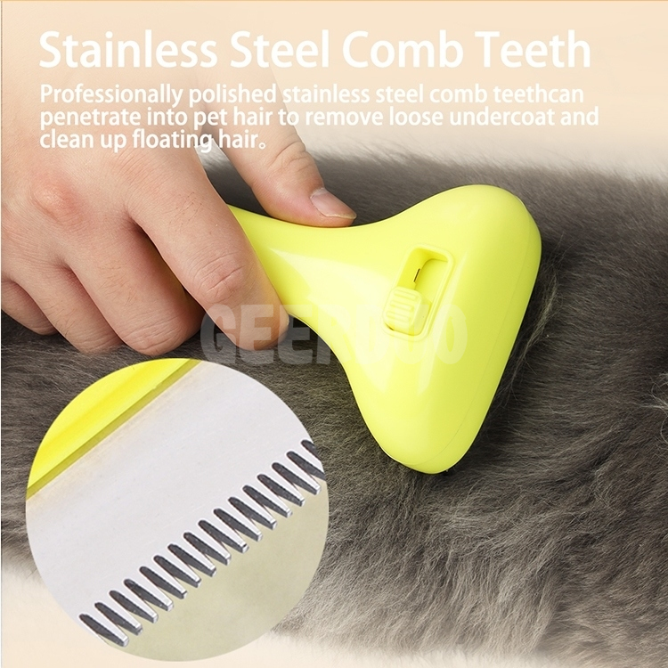 One-click Patent design Pet Grooming Comb Brush GRDGT-3