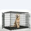 Folding Mental Double Door Dog Crate With Floor Protecting Feet GRDCC-6