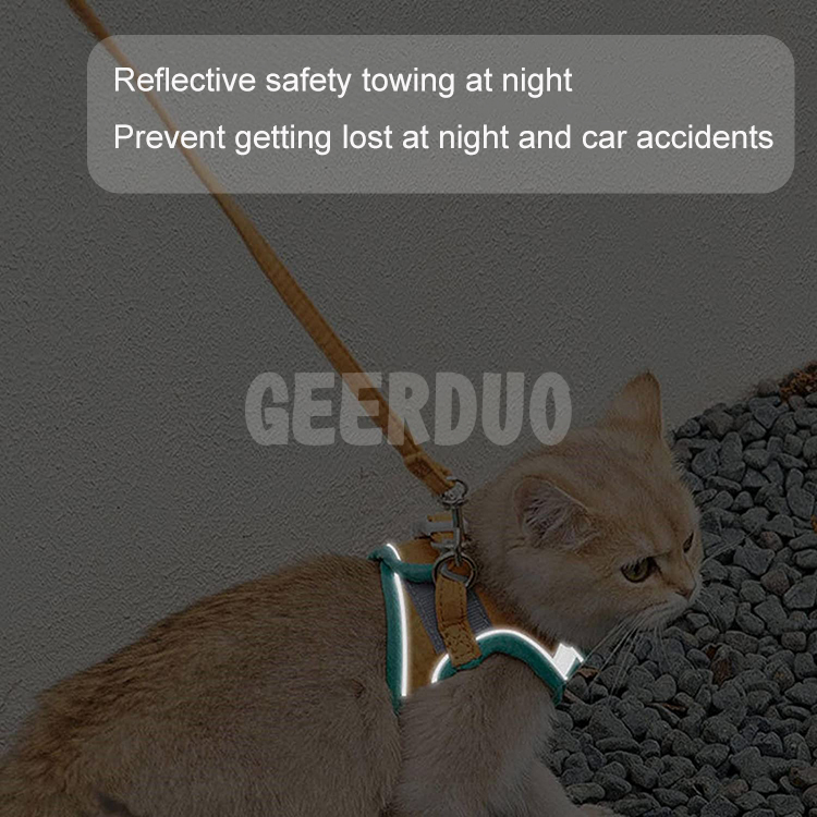 Soft Suede Reflective Cat Harness GRDHH-5