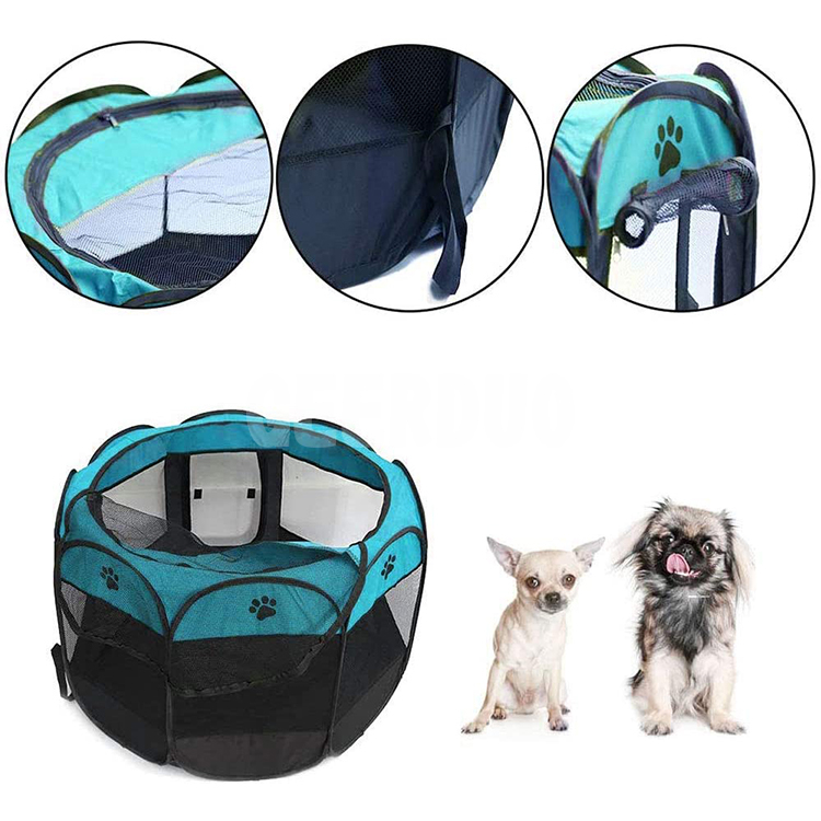 Small Dog Playpen Portable Collapsible With Zipper Door GRDCP-4