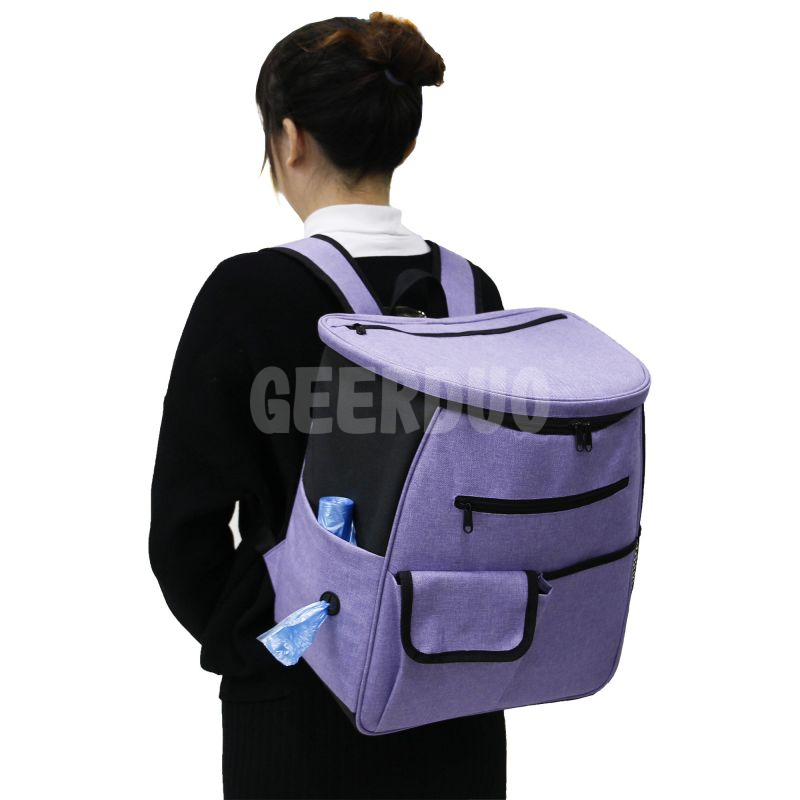 Pet Travel Backpack Organizer With Poop Bag GRDBT- 9