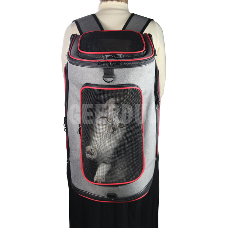 3 Sides Expandable Foldable Pet Carrier Bag with Fleece Pad GRDBC-3