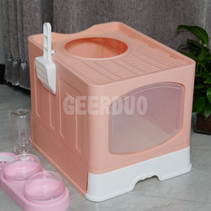 Portable Collapsible Cat Litter Box with Lid Standard GRDGL-9