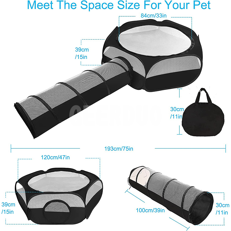 Pet Products Foldable Metal Exercise Pen & Pet Playpen with tunnel GRDCP-10