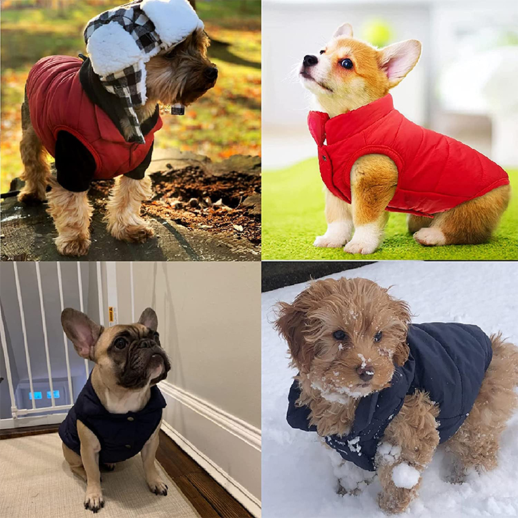 Waterproof Windproof Small Dog Vest 2 Layers Fleece Lined Warm Dog Sweaters , GRDAC-11